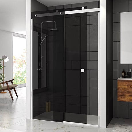 MERLYN Series 10 1200mm Sliding Door - SMOKED BLACK