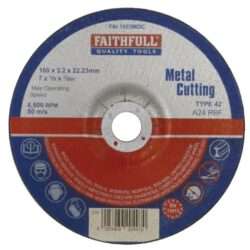 F/FULL Depressed Centre Metal Cutting Disc 180 x 3.2 x 22.23 mm